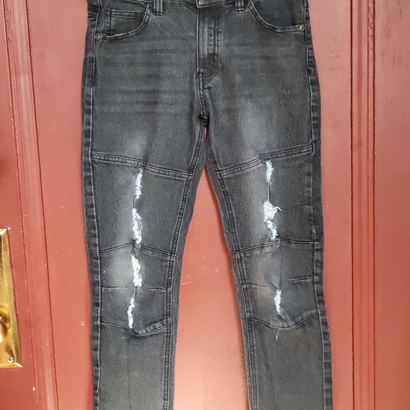 Quad Seven Boys' Rip-Patch Jeans Gray Size 12 - Picture 4 of 10